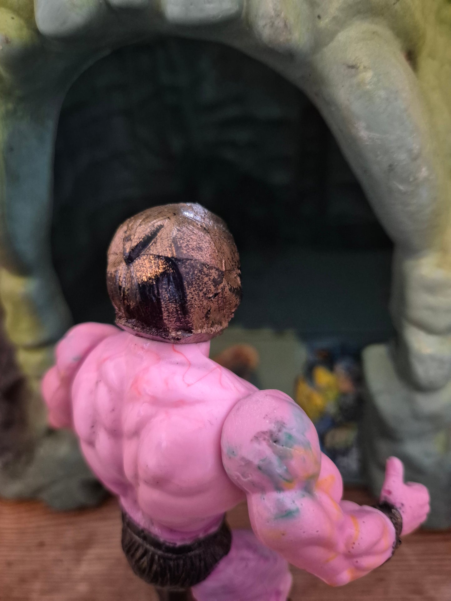 Skeletor pink swirl resin bootleg figure