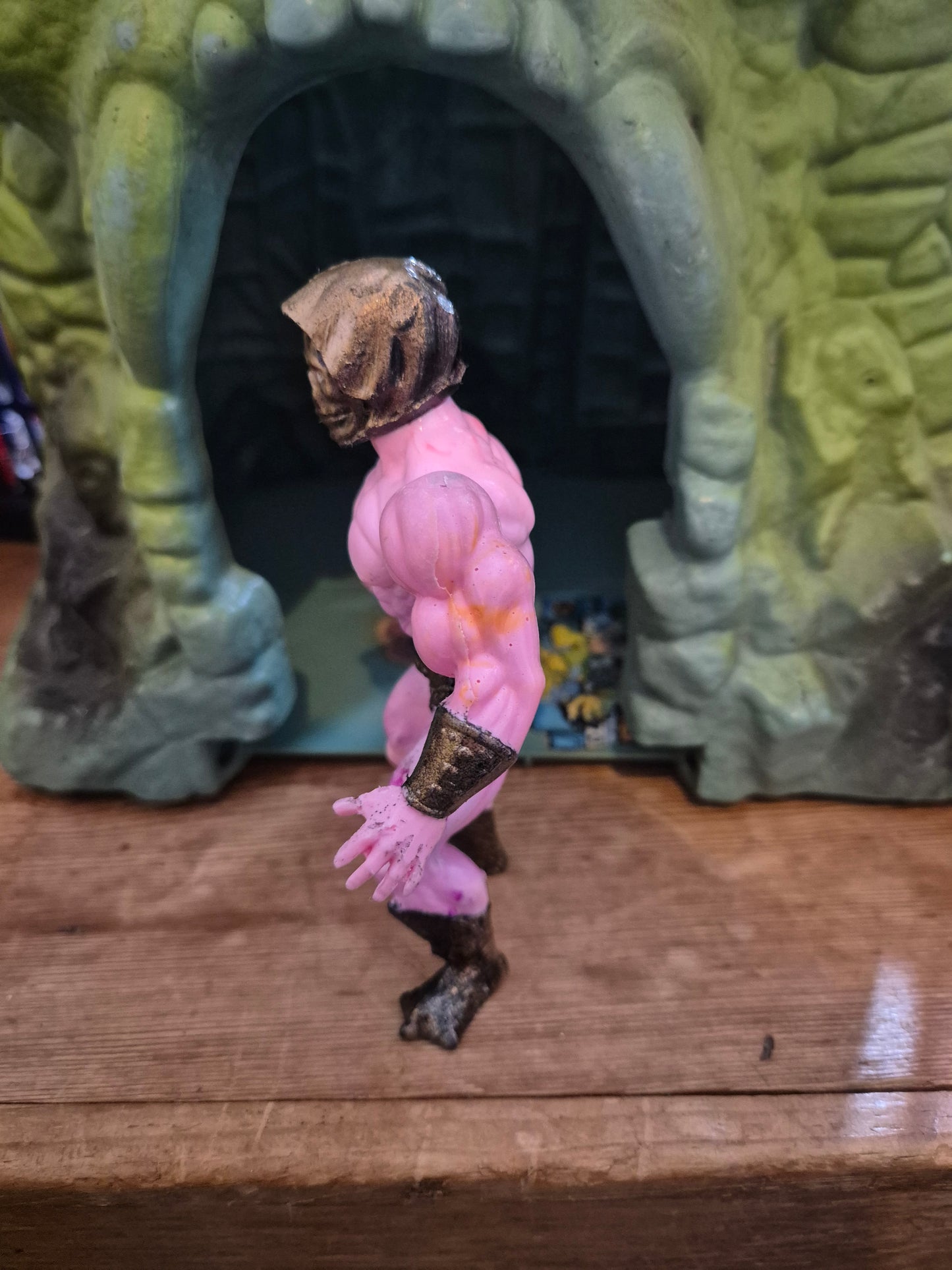 Skeletor pink swirl resin bootleg figure